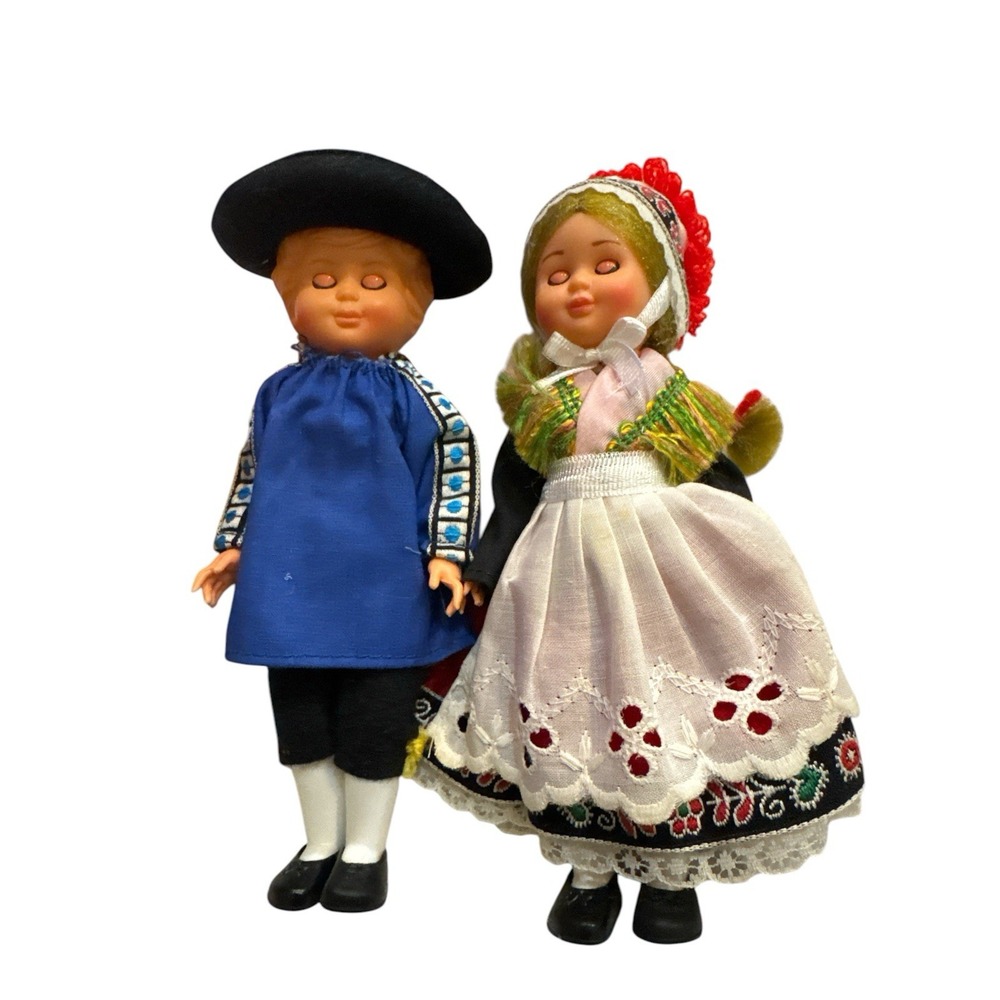 Vintage Sleepy Eyes Ethnic Dolls Made in Italy Boy Girl 7" - Picture 2 of 4